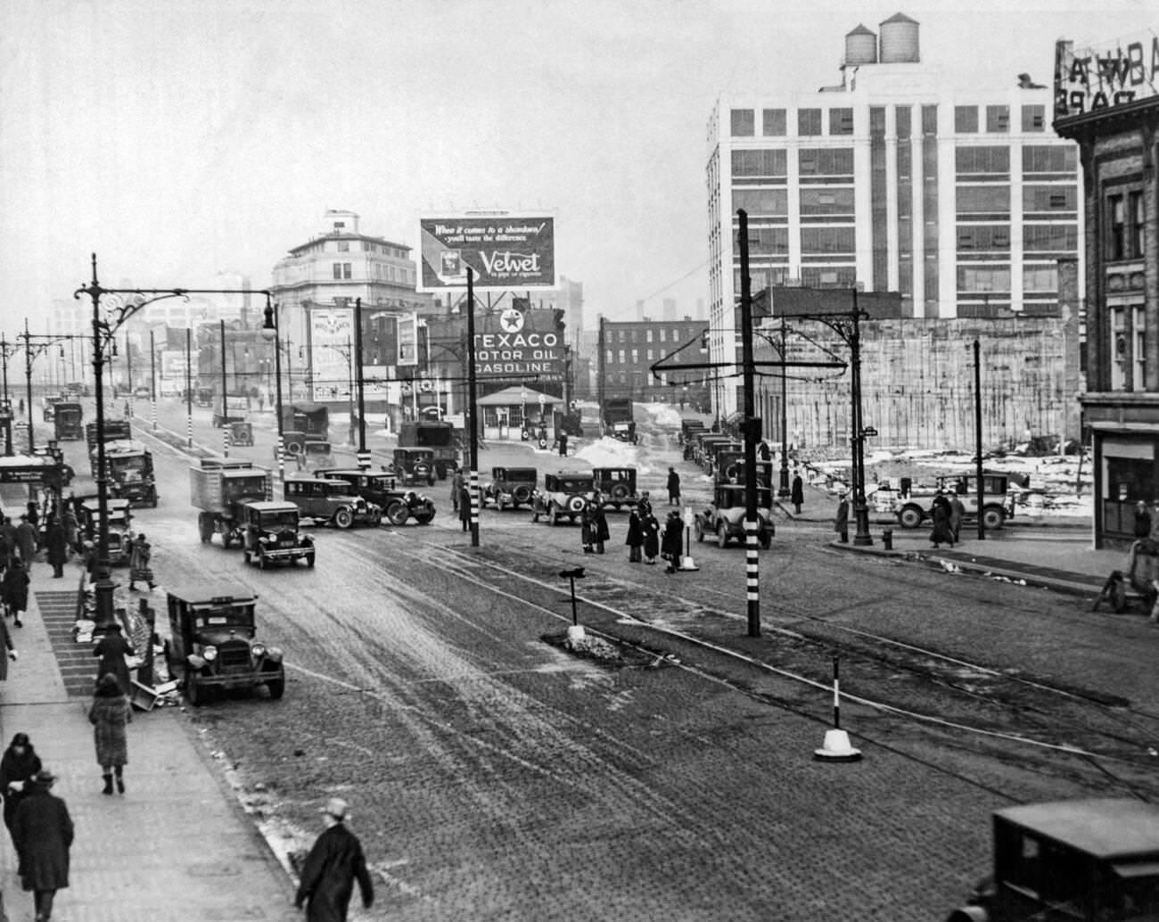 View Towards Manhattan From The Flatbush Avenue Extension, Brooklyn, 1925.