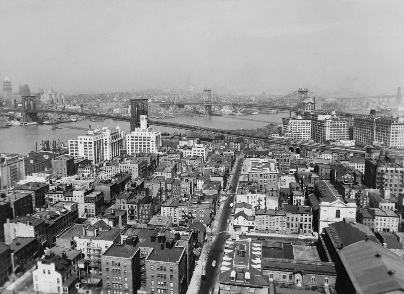 Downtown Brooklyn View From Hotel St George, Circa 1930