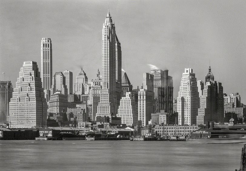 Lower Manhattan From Foot Of Brooklyn Bridge, New York City, 1932