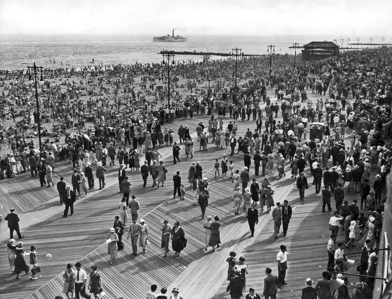 Coney Island In Brooklyn Can Have 400,000 Visitors On A Weekend Day, Circa 1933.