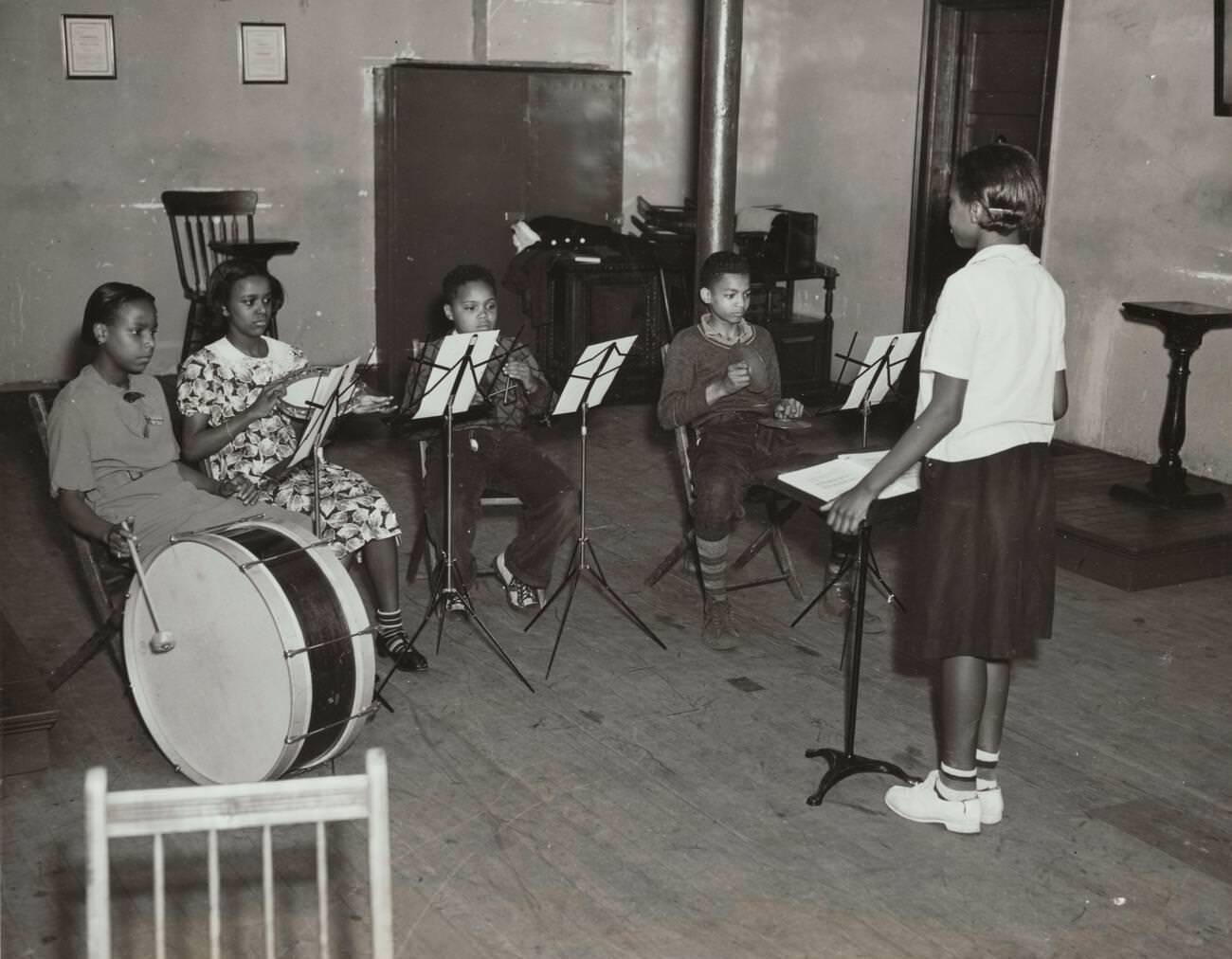 Percussion Students At Central Brooklyn Music Center, 1938