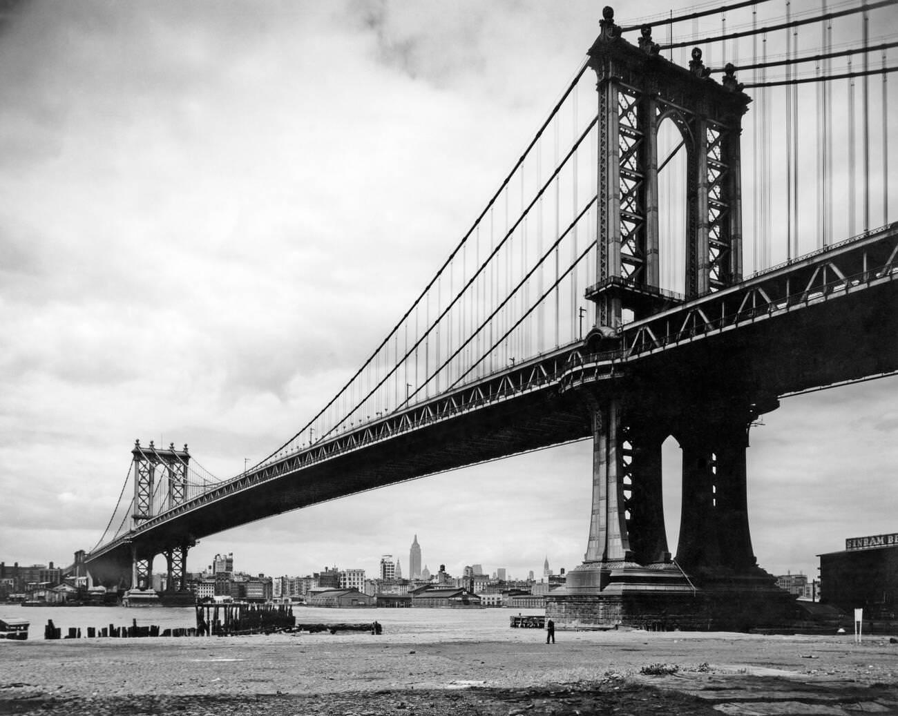 View Of Manhattan Bridge Across East River From Brooklyn, 1930S