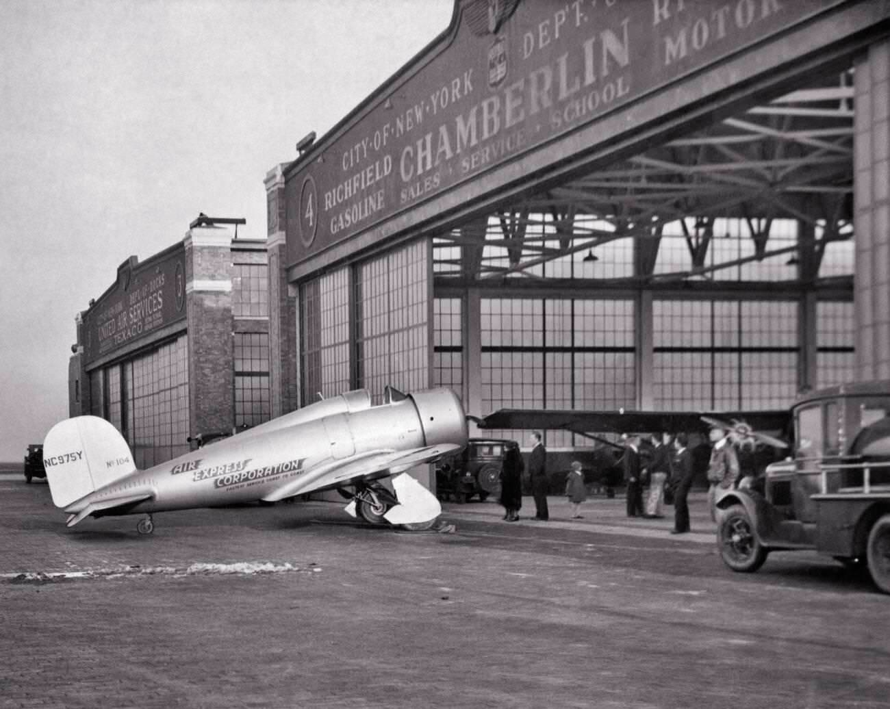 First Air Express Service From Los Angeles To New York At Floyd Bennett Field, Brooklyn, 1930S