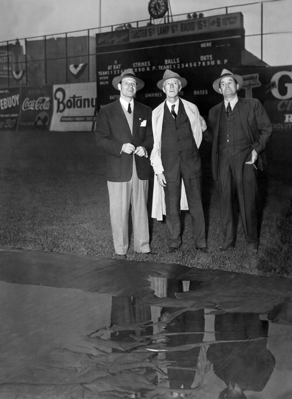 Managers And Commissioner At Ebbets Field, Brooklyn, 1941
