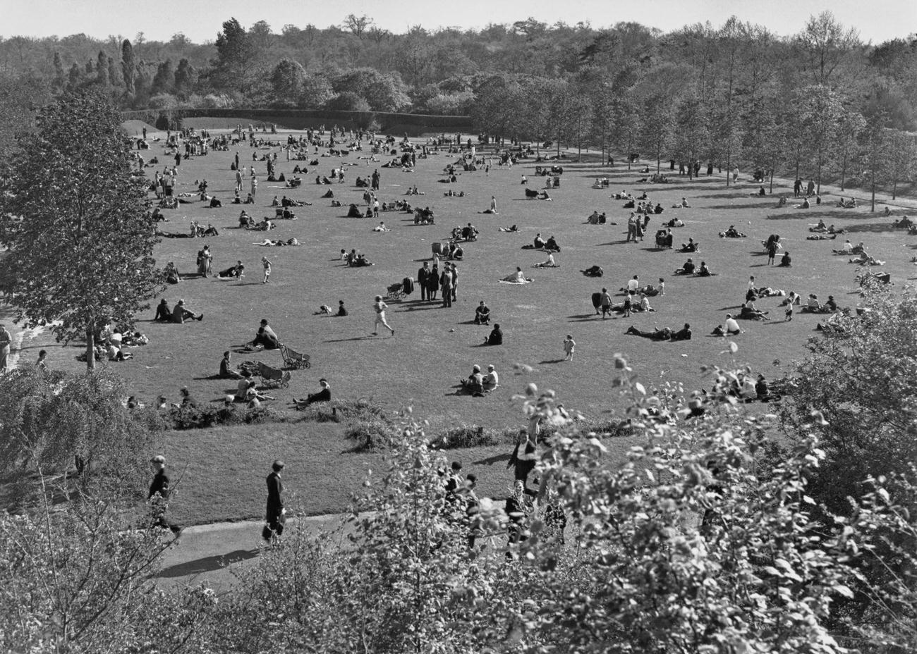 New Yorkers Relaxing In Prospect Park, Brooklyn, 1944