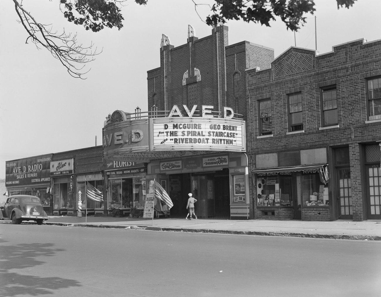 Movies Show At Avenue D Theatre, Brooklyn, 1946.