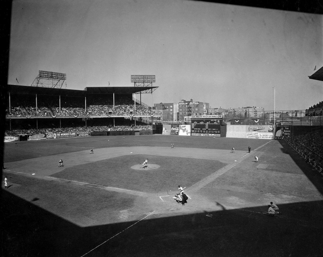 Brooklyn Dodgers Vs. Boston Braves At Ebbets Field, Brooklyn, April 15, 1947.