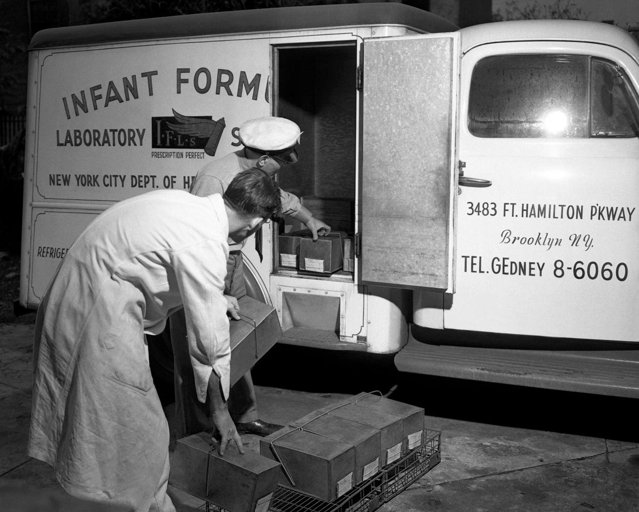 Refrigerator Truck Collecting Infant Formula In Brooklyn, 1948