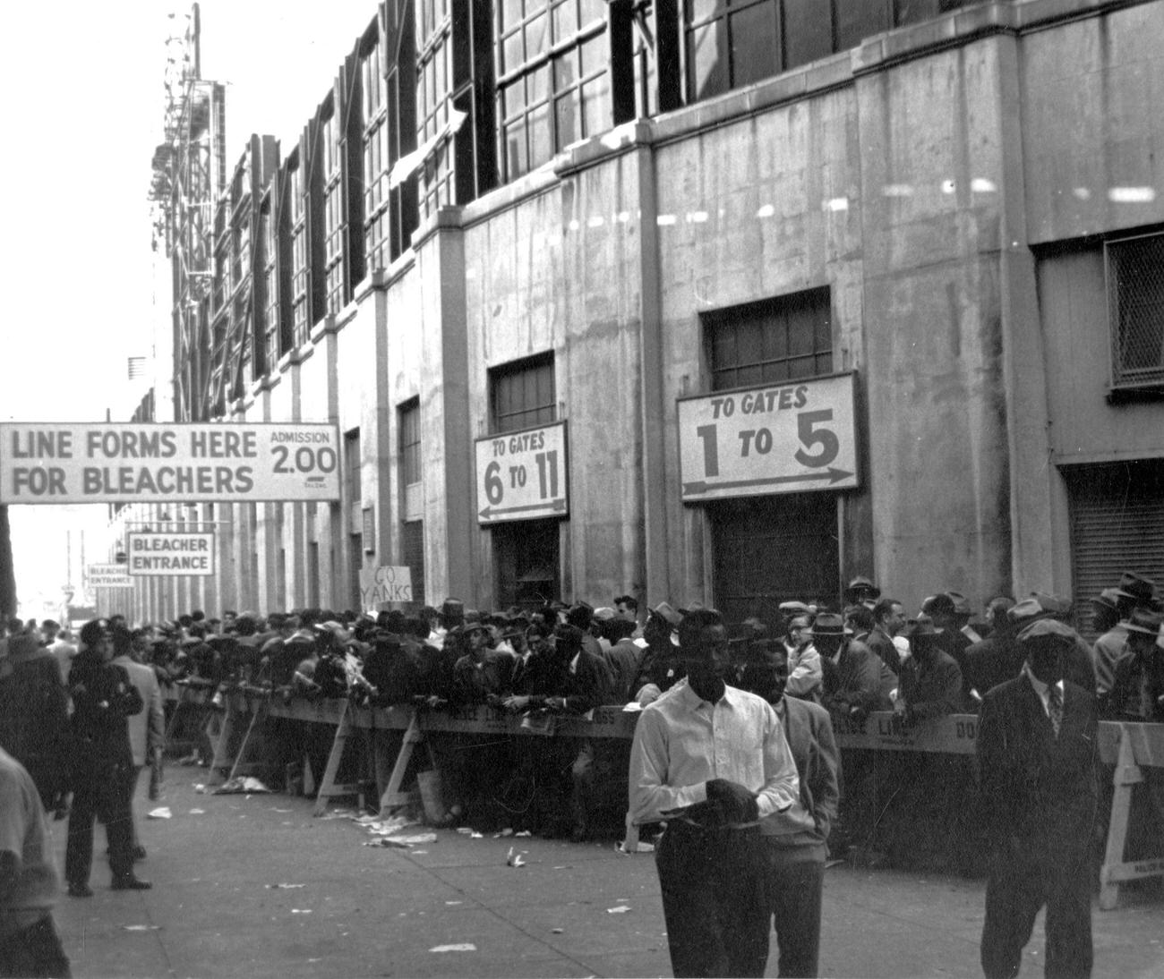 Fans Lined Up For World Series Tickets At Ebbets Field, Brooklyn, 1949