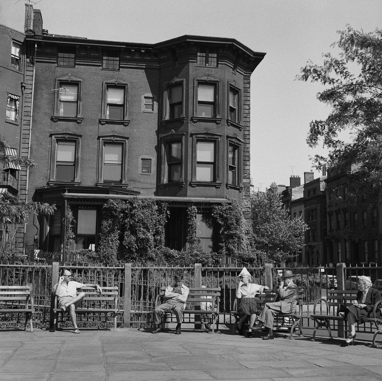 People Sitting On The Promenade In Brooklyn Heights, 1958.