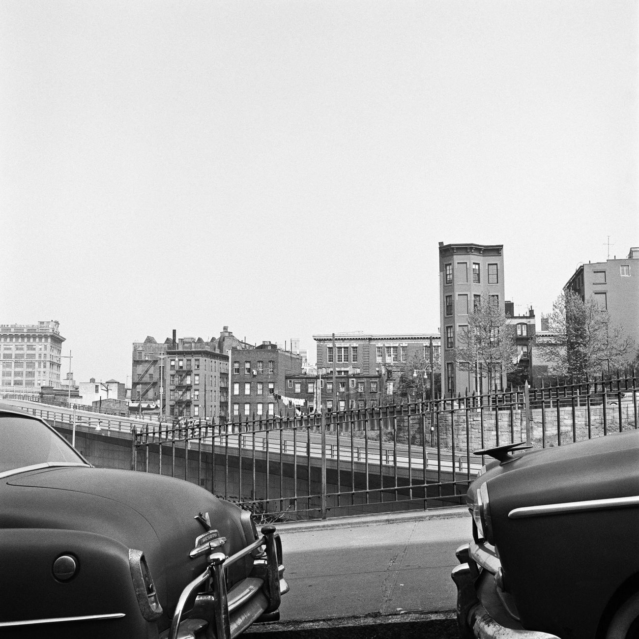 Cars Parked Along The Promenade In Brooklyn Heights, 1958.