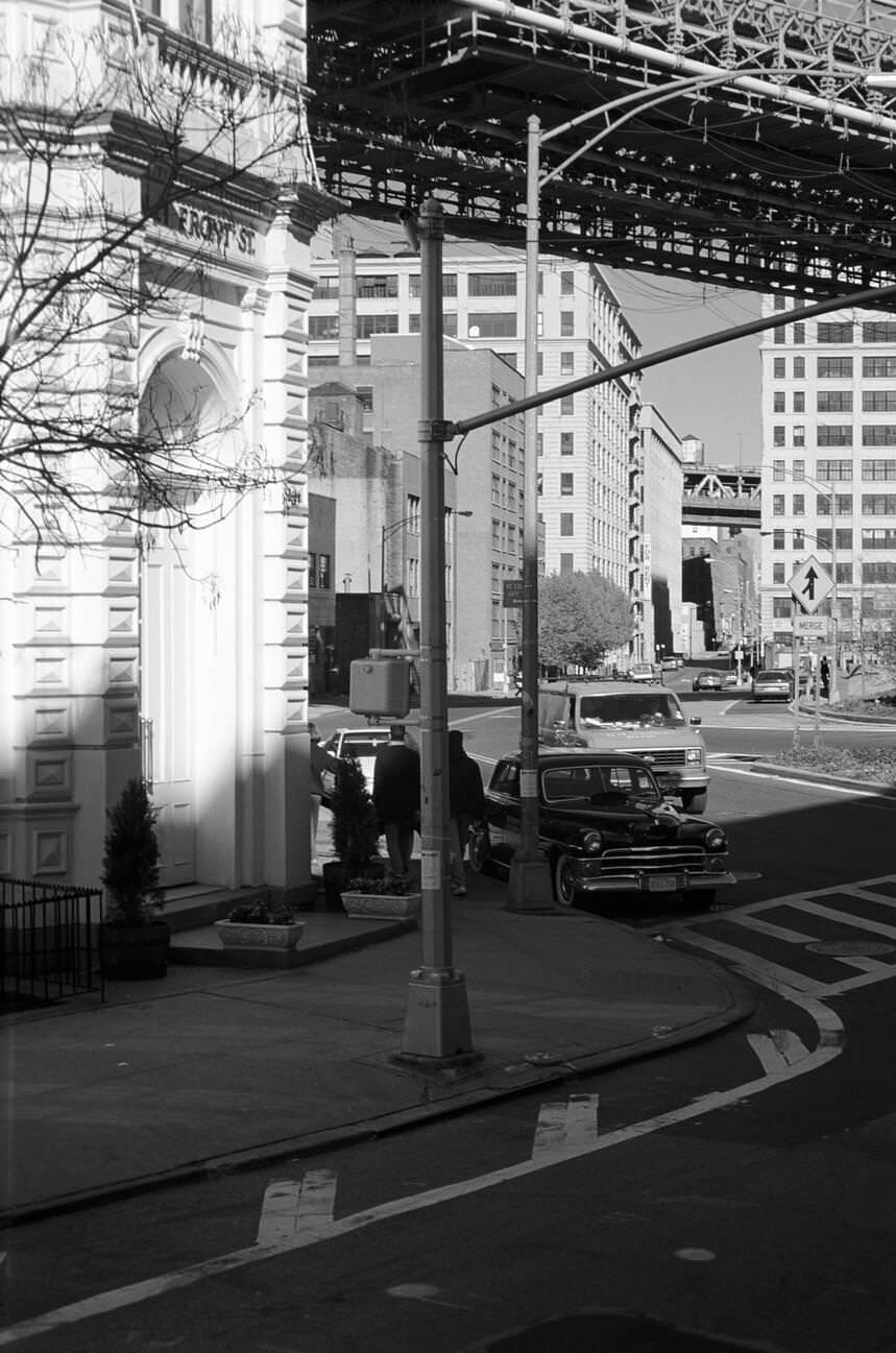 A Car Parked Under The Brooklyn Bridge, 1950S
