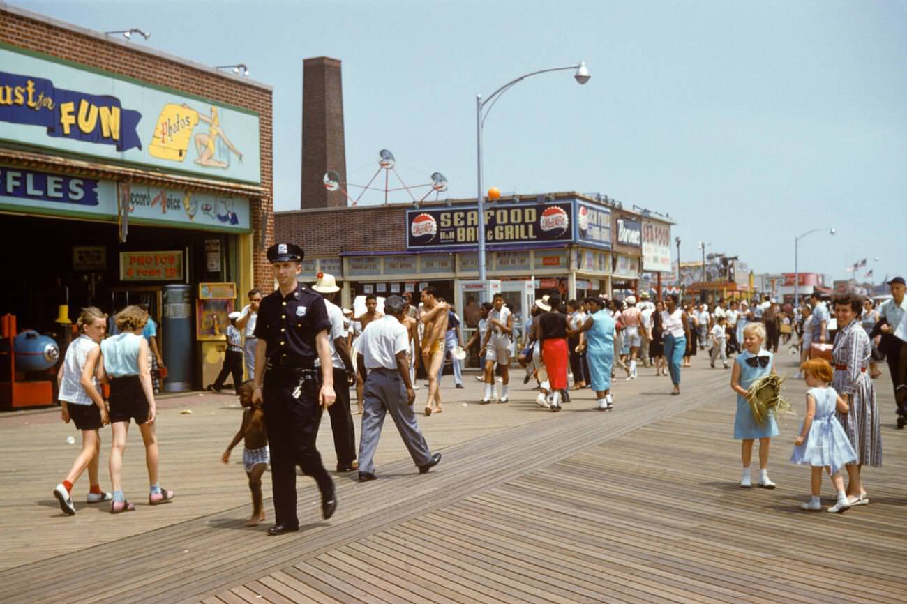 Coney Island Boardwalk In 1957.