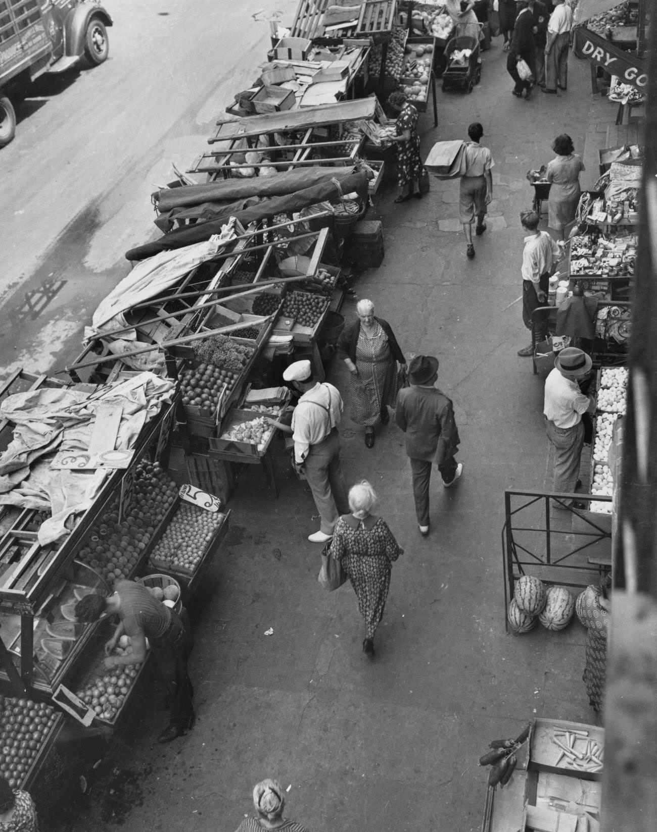 Shoppers At Brownsville Marketplace, Brooklyn, 1951.