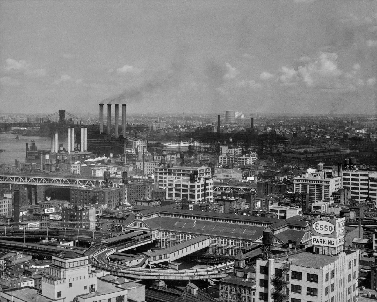 High-Angle View Of The Williamsburg Neighborhood, Brooklyn, 1955.