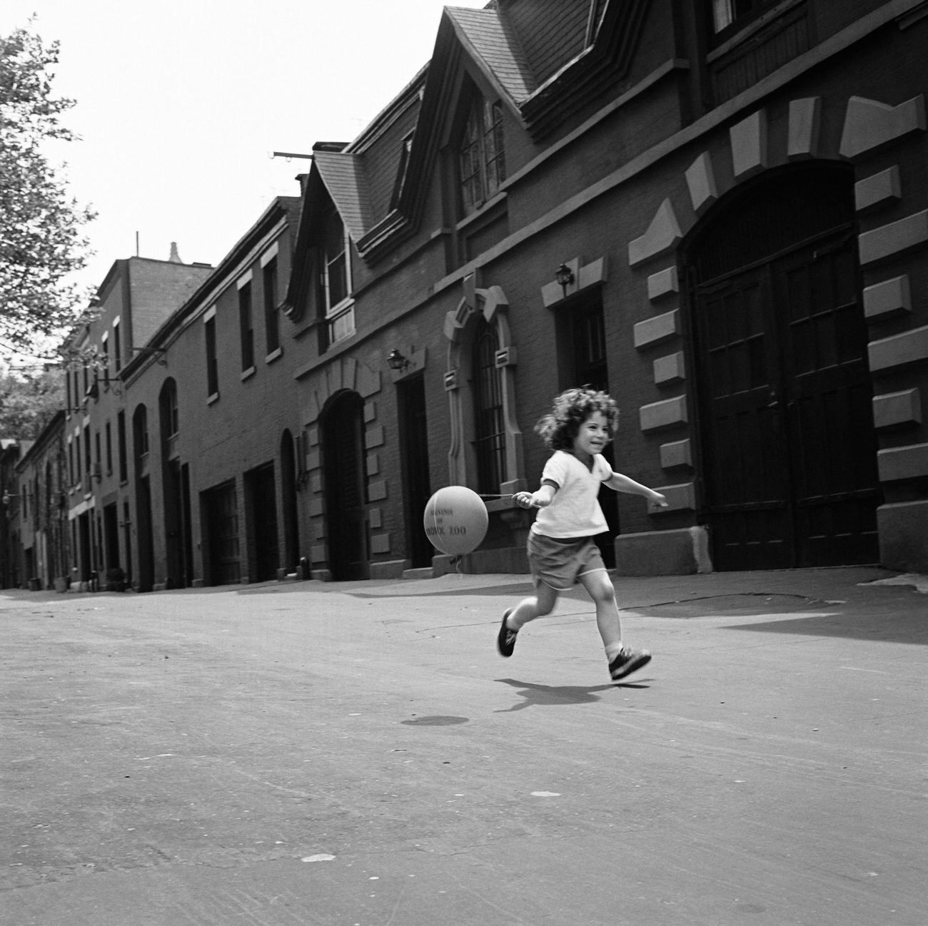 Young Girl Runs With A Balloon On Love Lane In Brooklyn Heights, 1958.
