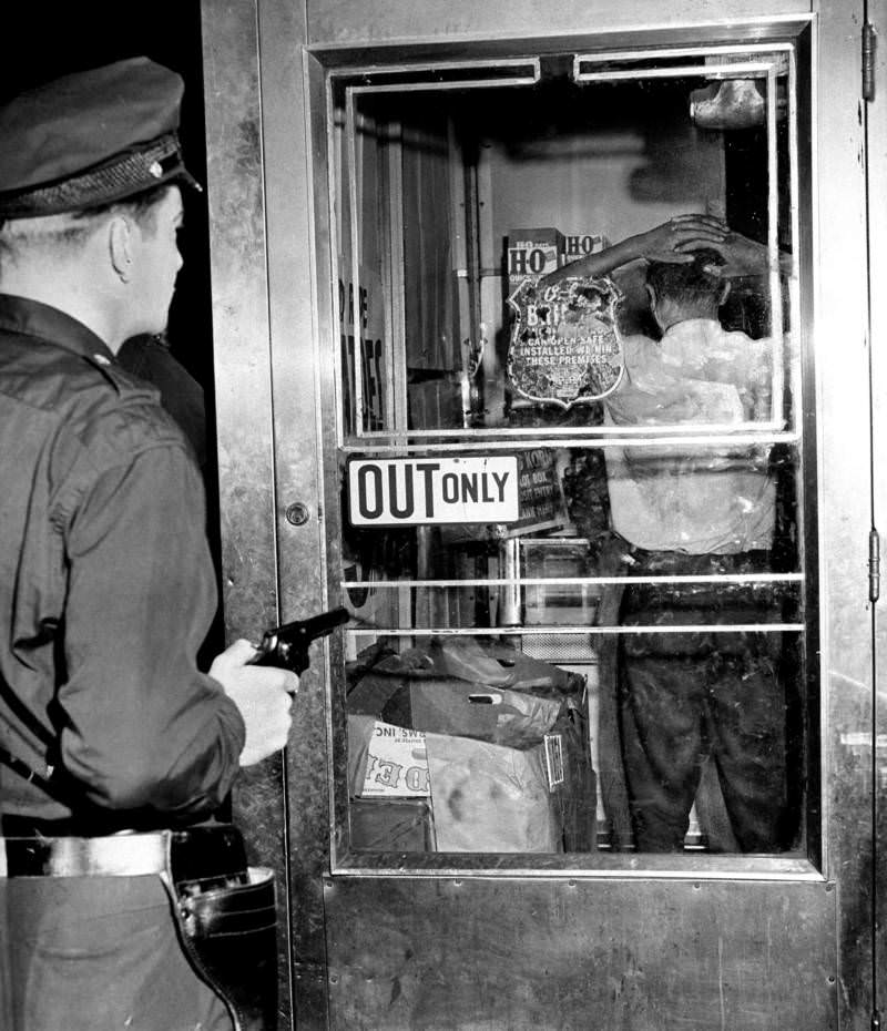 Burglary Arrest At Packers Super Market, 1963