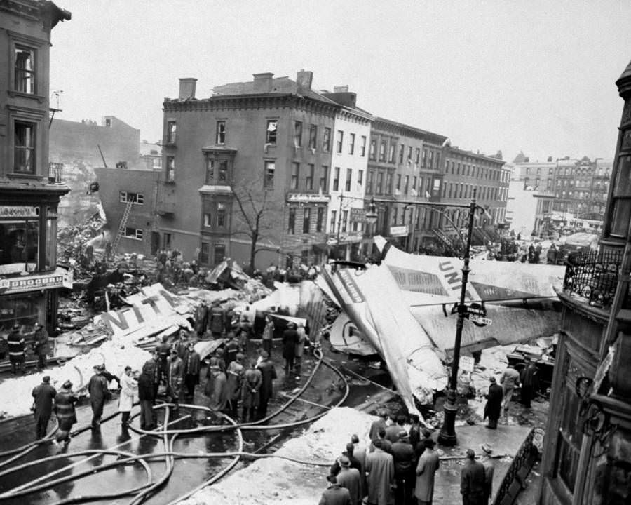 Park Slope Airplane Crash Scene, 1960