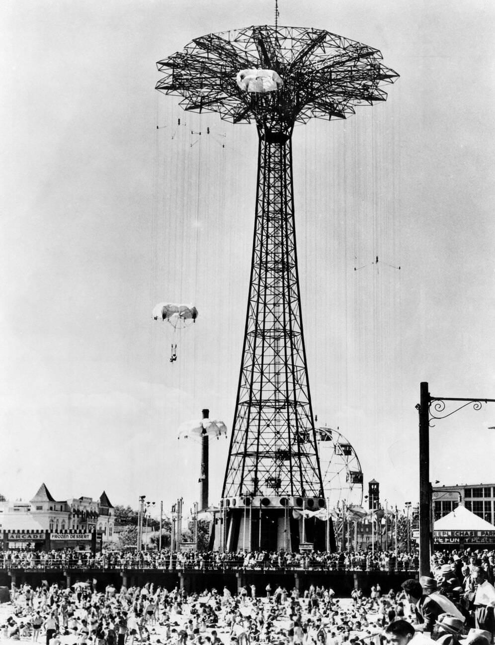 Parachute Jump At Steeplechase Park In Coney Island, 1960S.