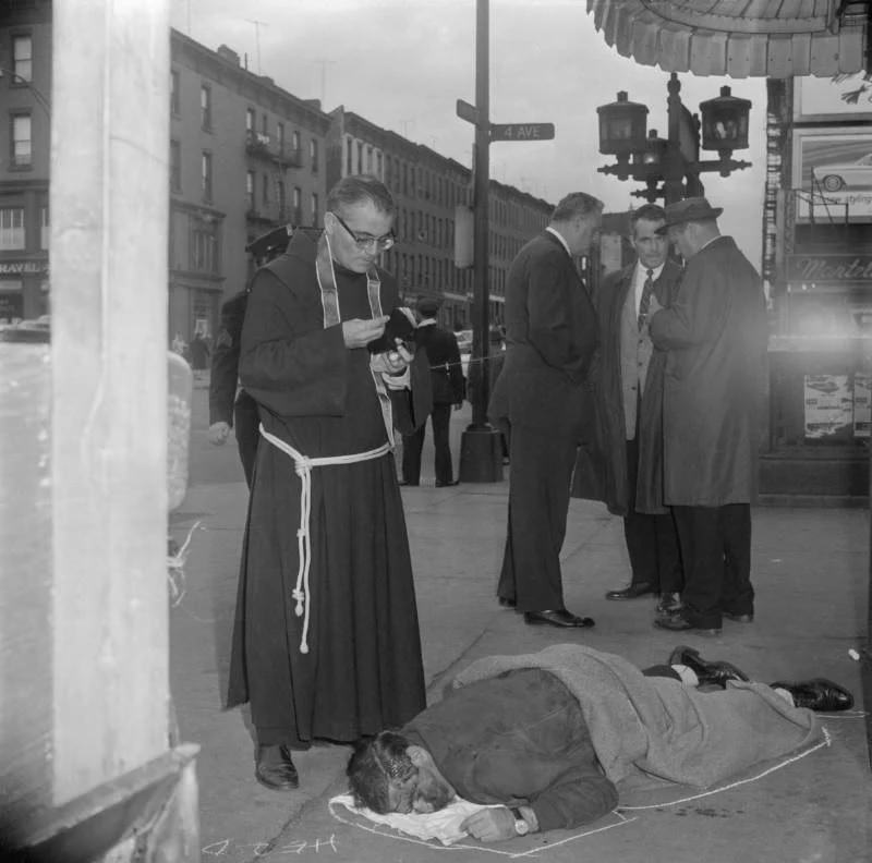 Last Rites Given To Joseph Magnasco On 4Th Avenue, Brooklyn, 1961