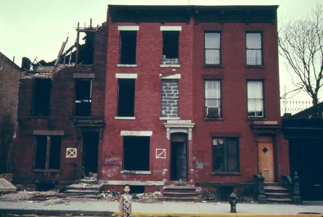 People Still Live In A Building Next To Burnt Ruins In Brooklyn, 1974