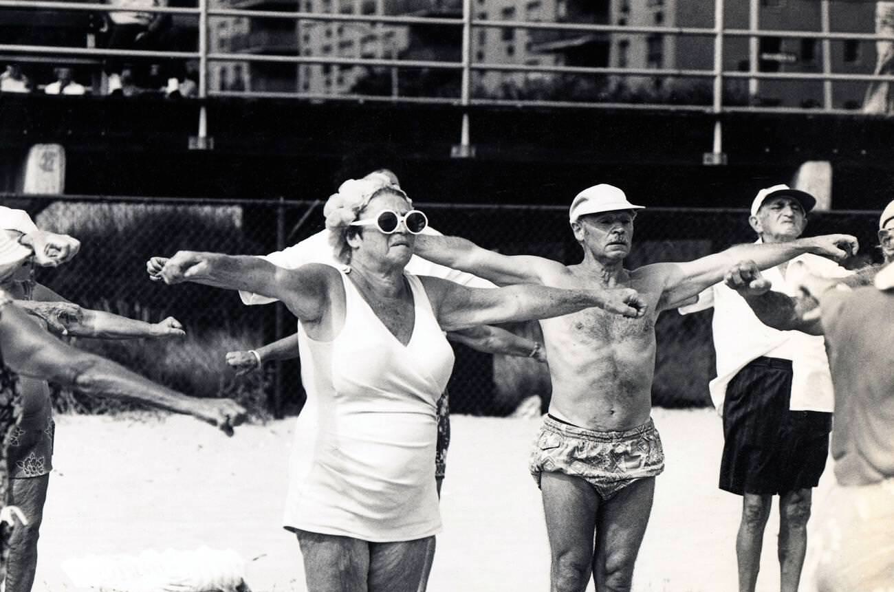 Exercise Class For Seniors In Brighton Beach, Brooklyn, 1977.