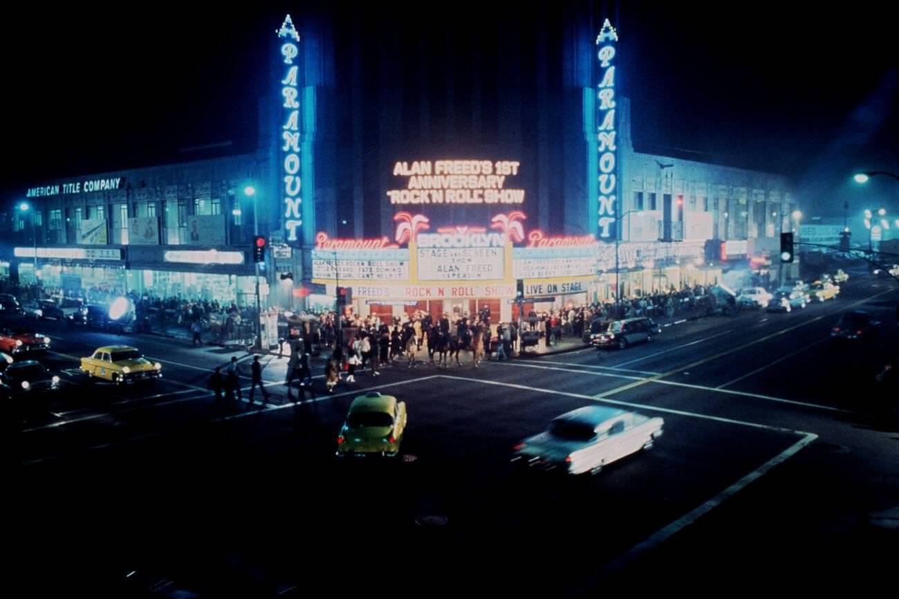 Paramount Theatre In Brooklyn Showing American Hot Wax, 1978.