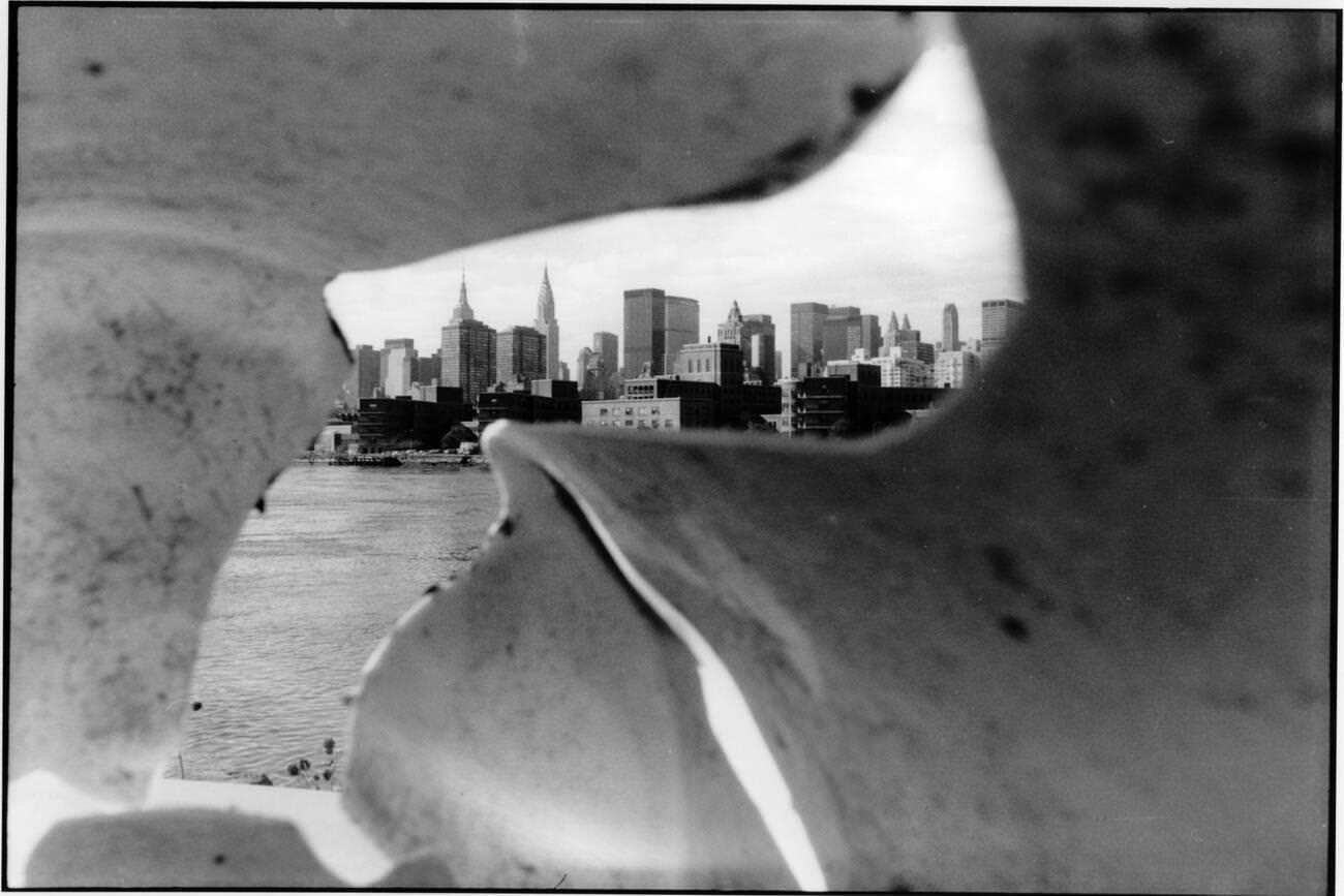 Experimental Photography View Of Manhattan From Brooklyn, 1973.