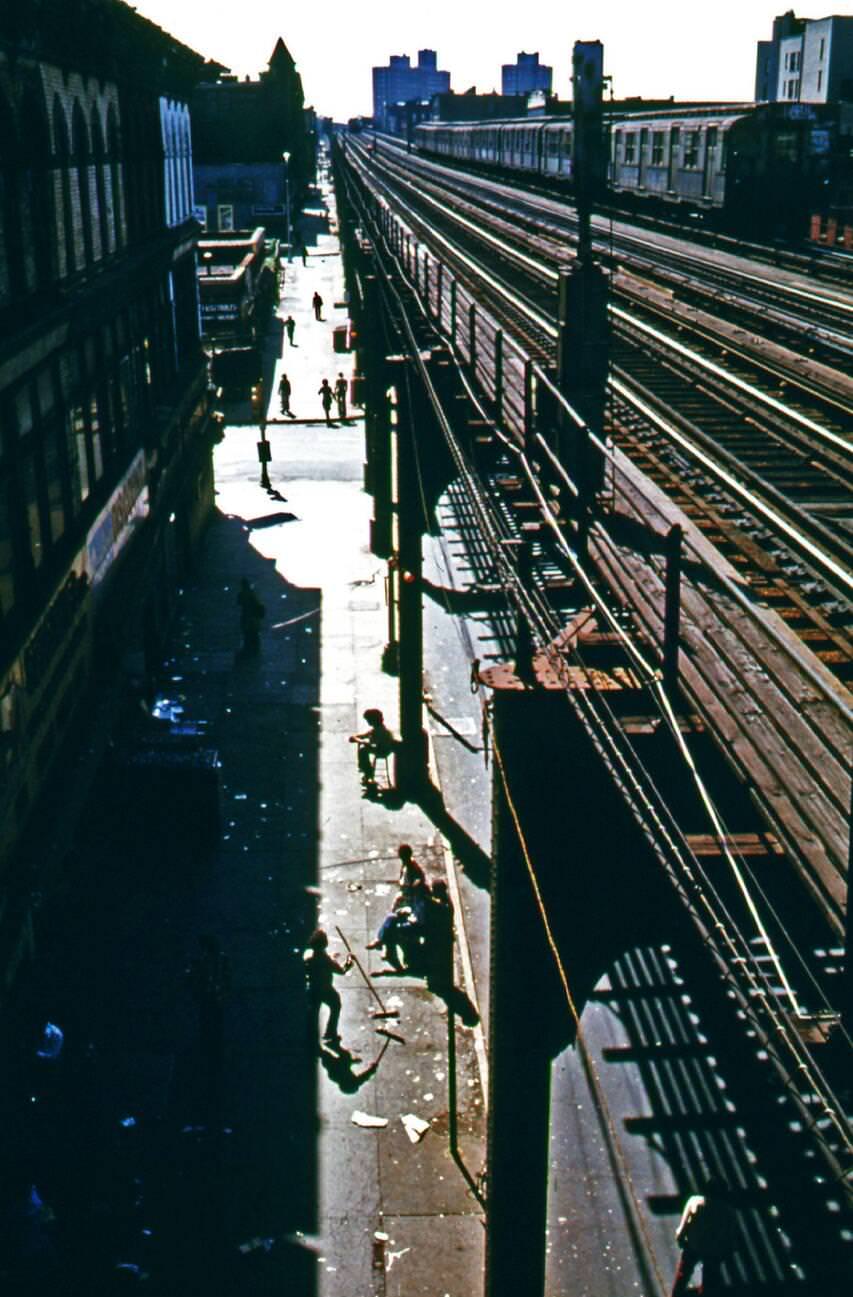 Elevated View Of Bushwick Avenue In Brooklyn, 1974.
