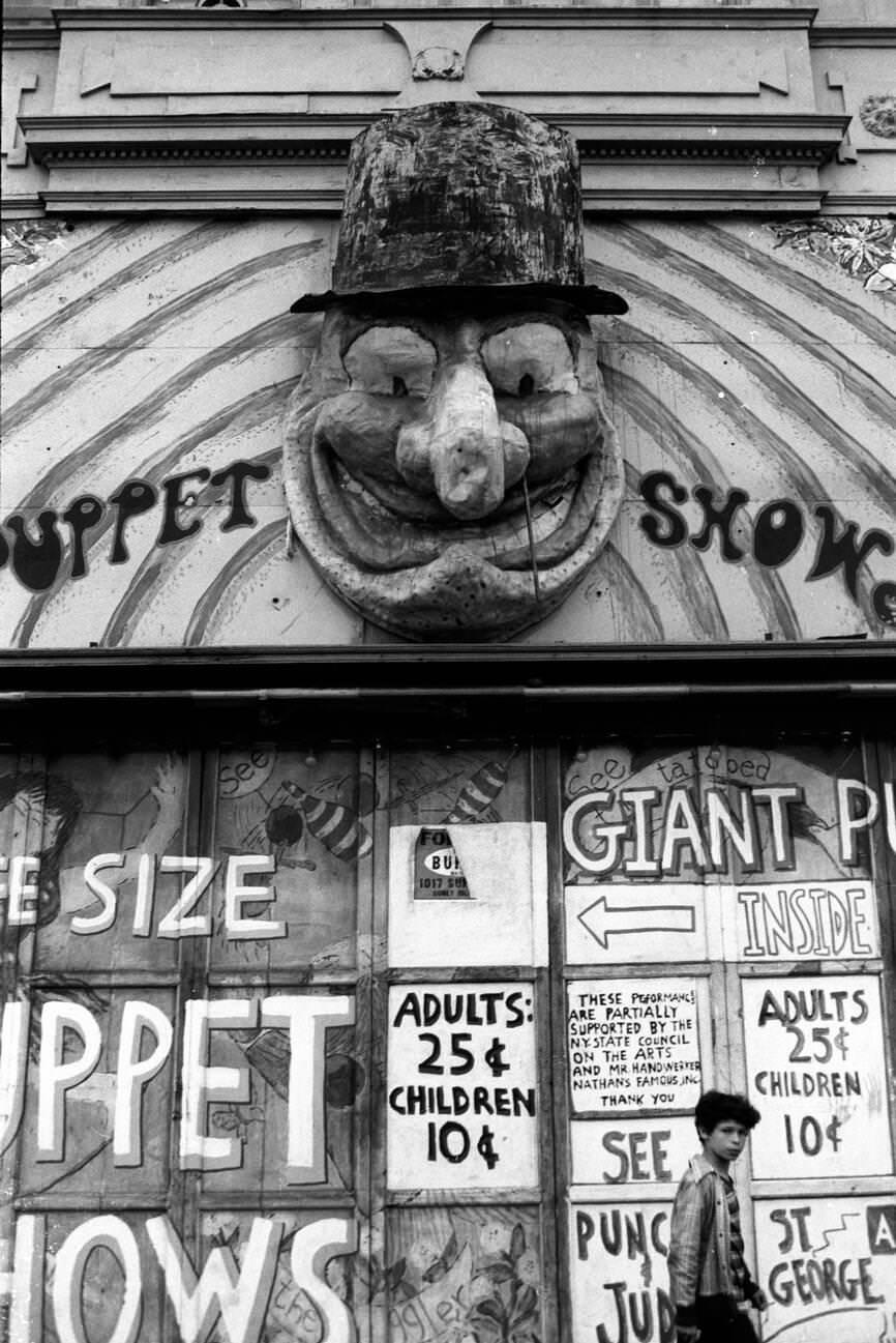 Puppet Show At Coney Island, Brooklyn, 1973.