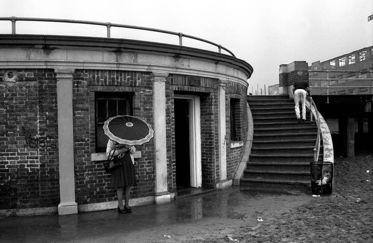 Rainy Day At Coney Island, Brooklyn, 1973.