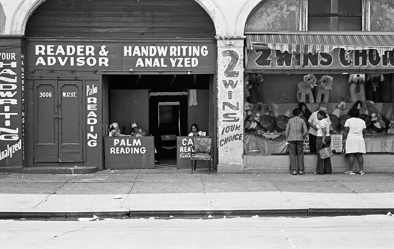 Palm Reading And Gaming Booth At Astroland Park, Coney Island, Brooklyn, 1973