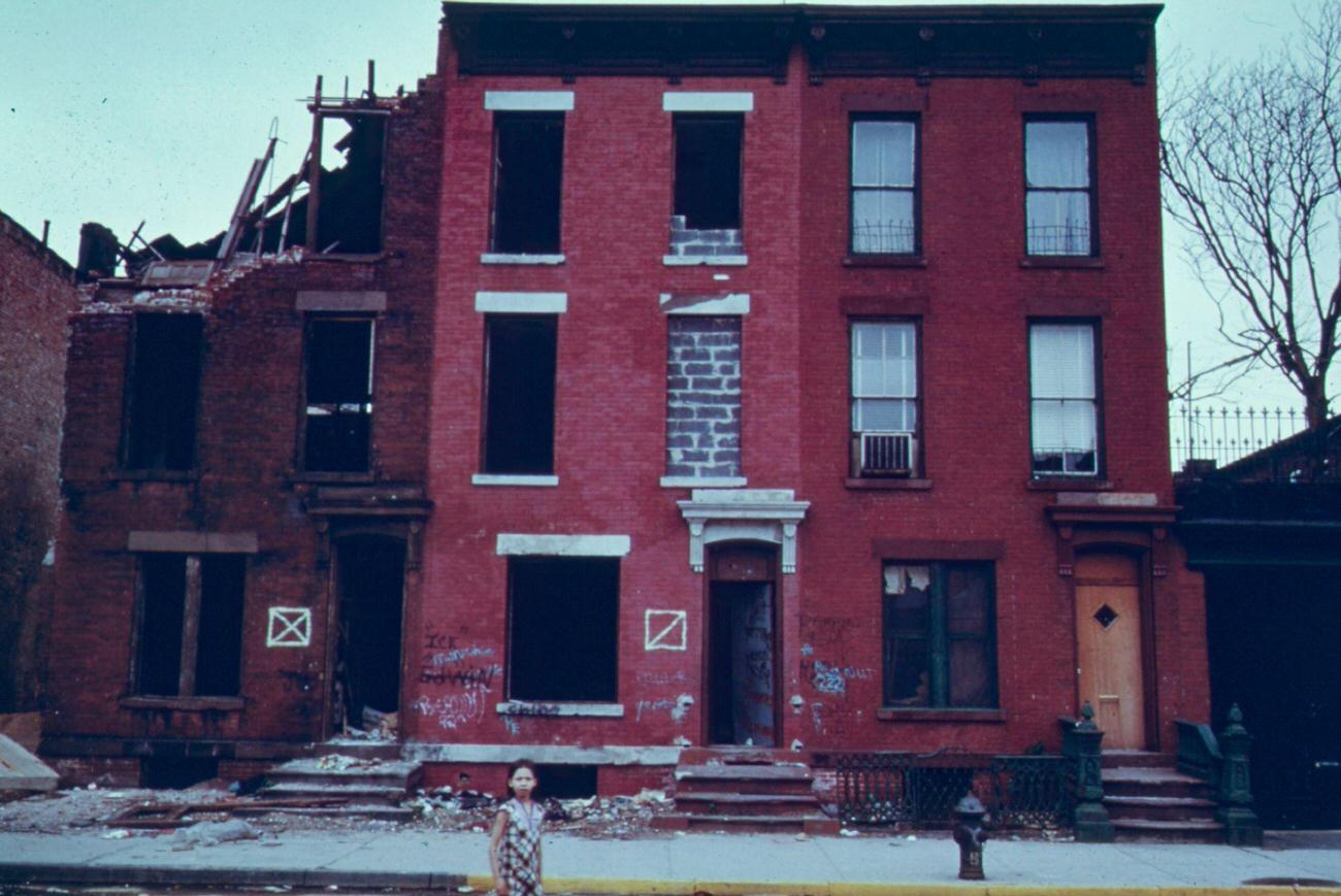 Building Partially Gutted By Fire Across From Lynch Park, Brooklyn, 1974