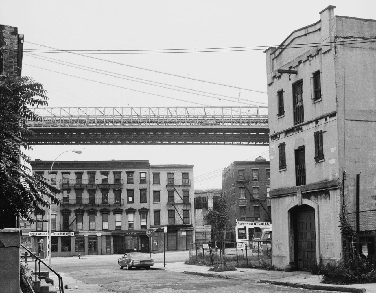 Northward View On Everit Street Toward Waterfront Restaurant And Mccann'S Bar, Brooklyn, 1975.