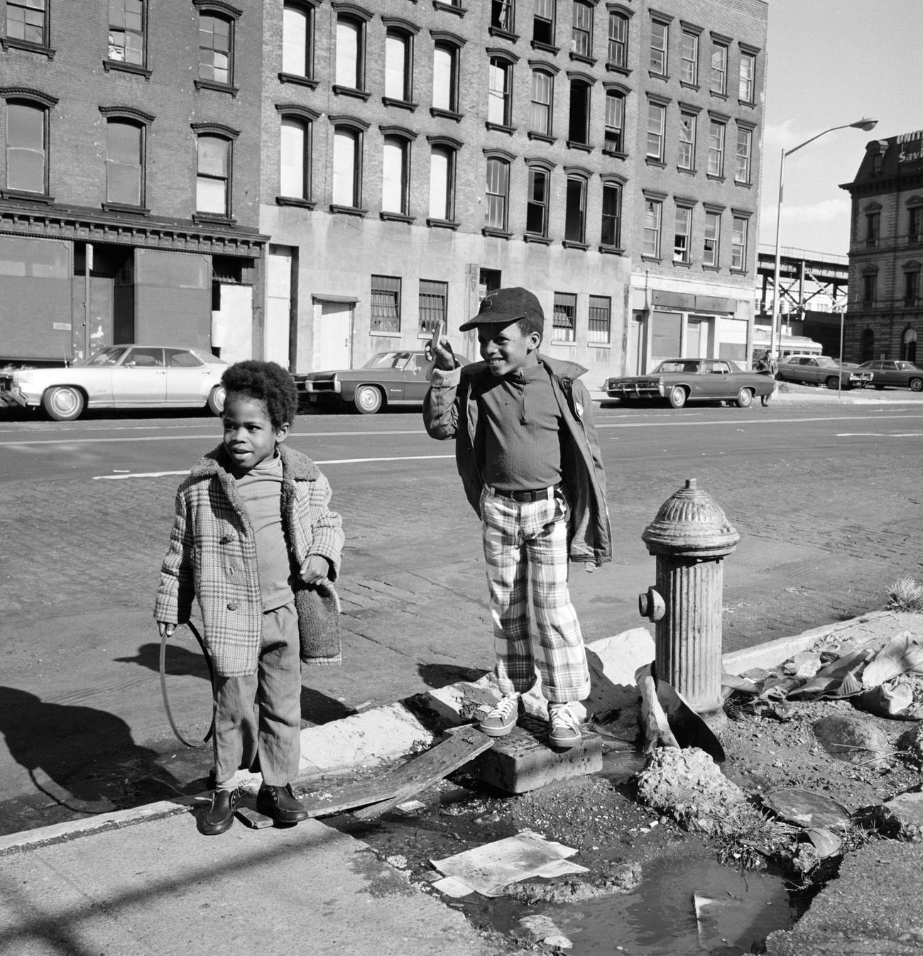 Boys On South Side Of Broadway Between Berry Street And Bedford Avenue, Brooklyn, 1975.