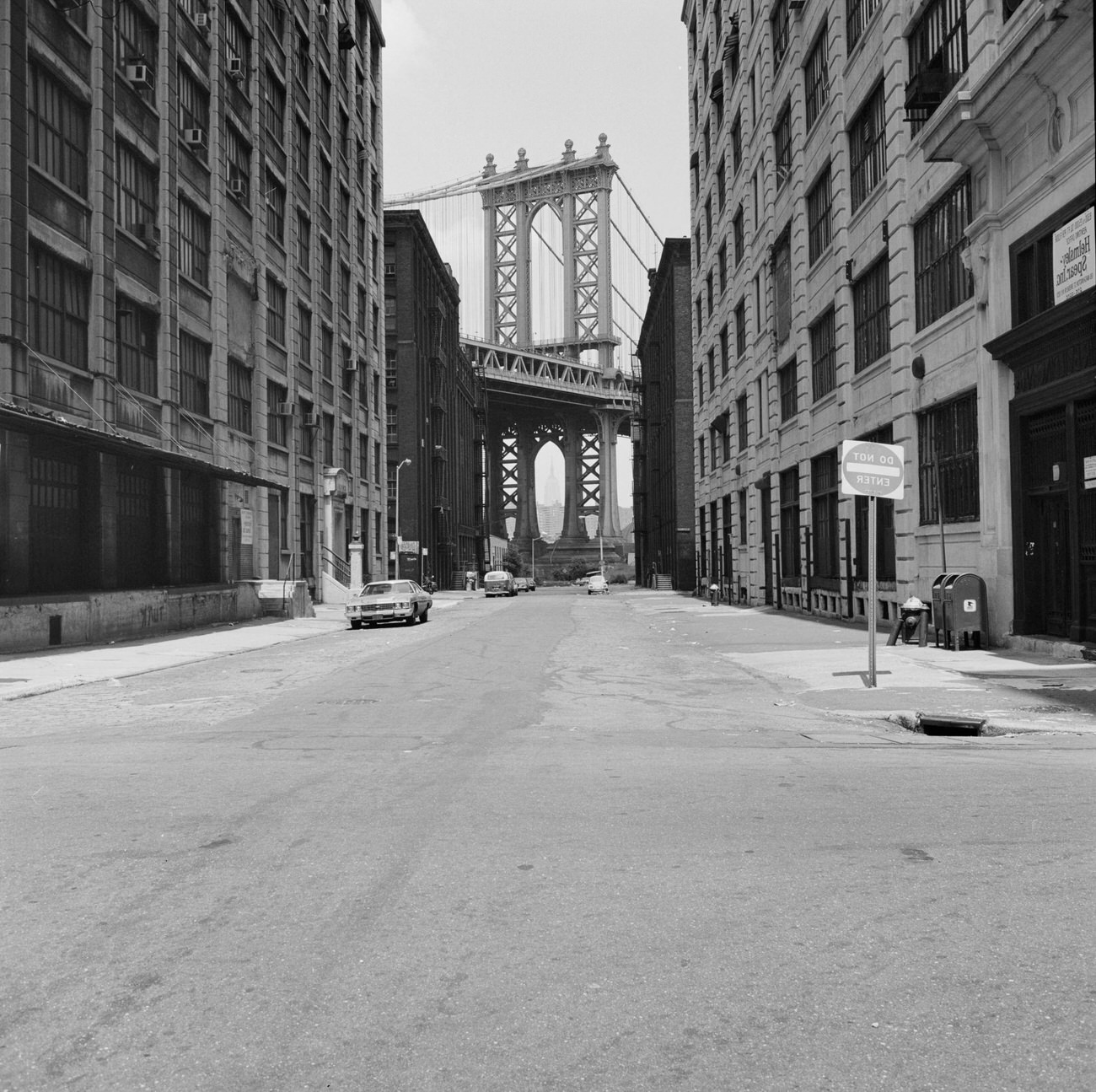 View Looking North On Washington Street From Front Street To The Manhattan Bridge, Brooklyn, Circa 1978
