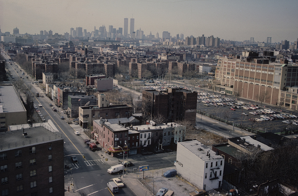 Southwest View Towards Manhattan From Tompkins Houses, Brooklyn, 1988.