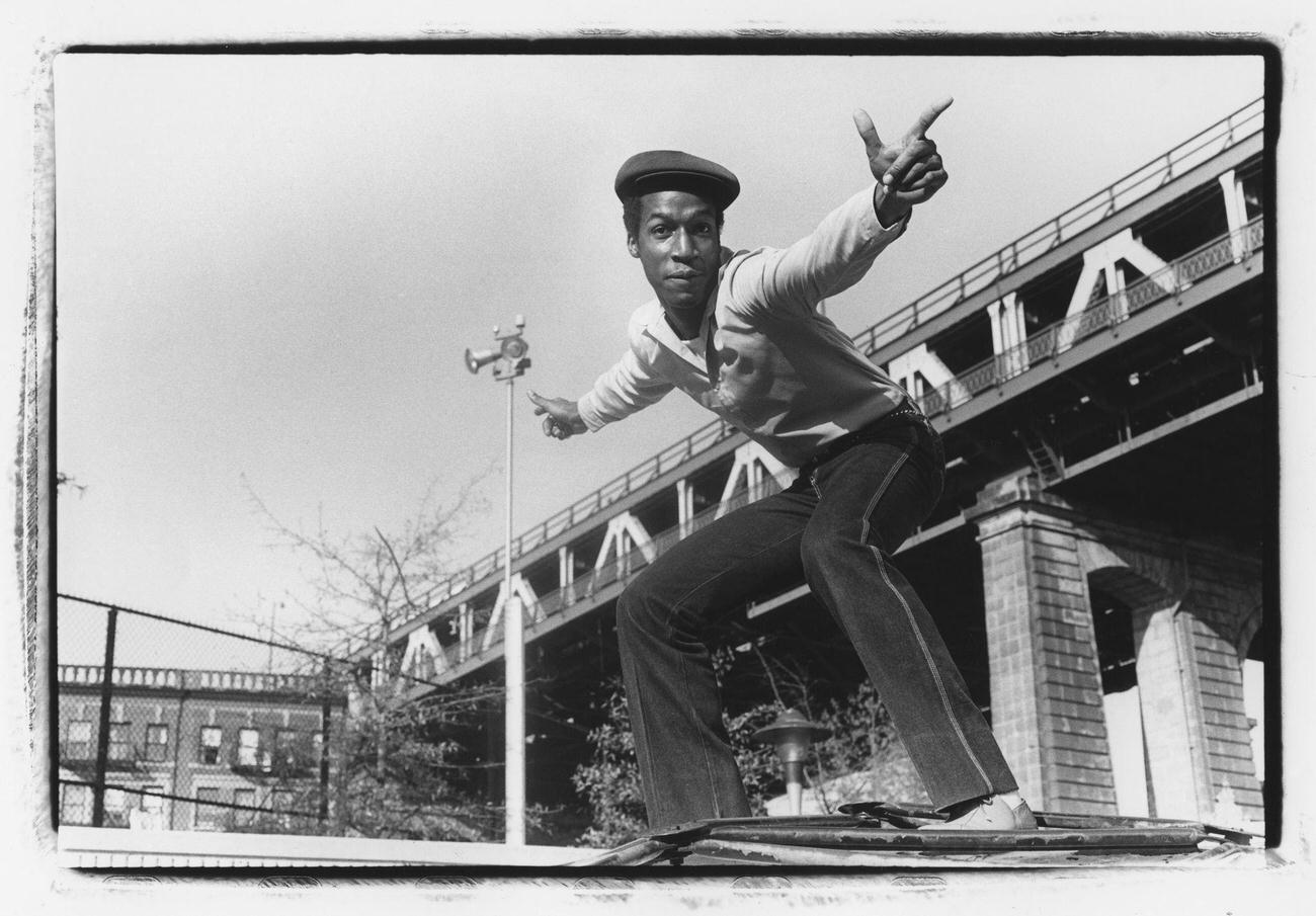 Grandmaster Flash Poses Under Manhattan Bridge In Brooklyn, 1981