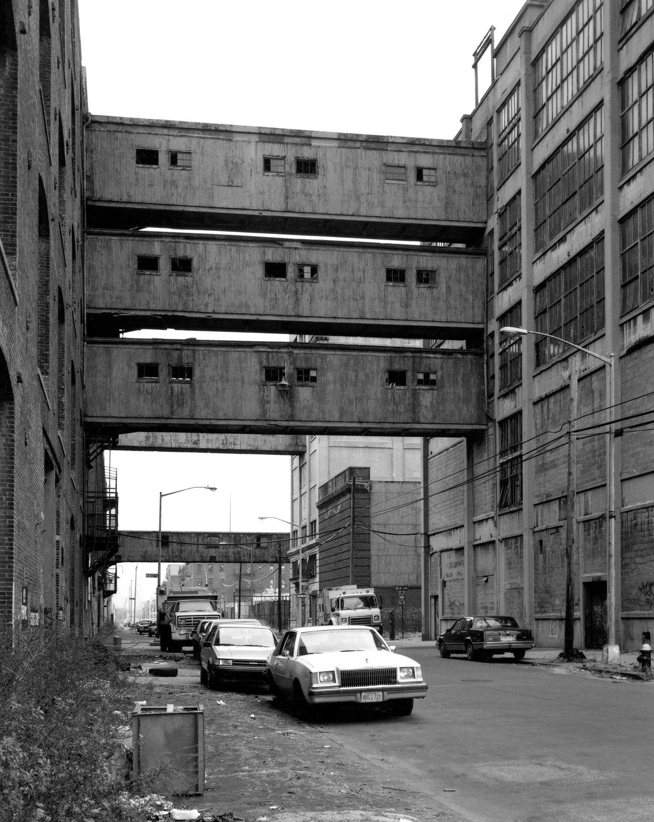 Warehouses Connected By Walkways In Williamsburg, Brooklyn, 1992