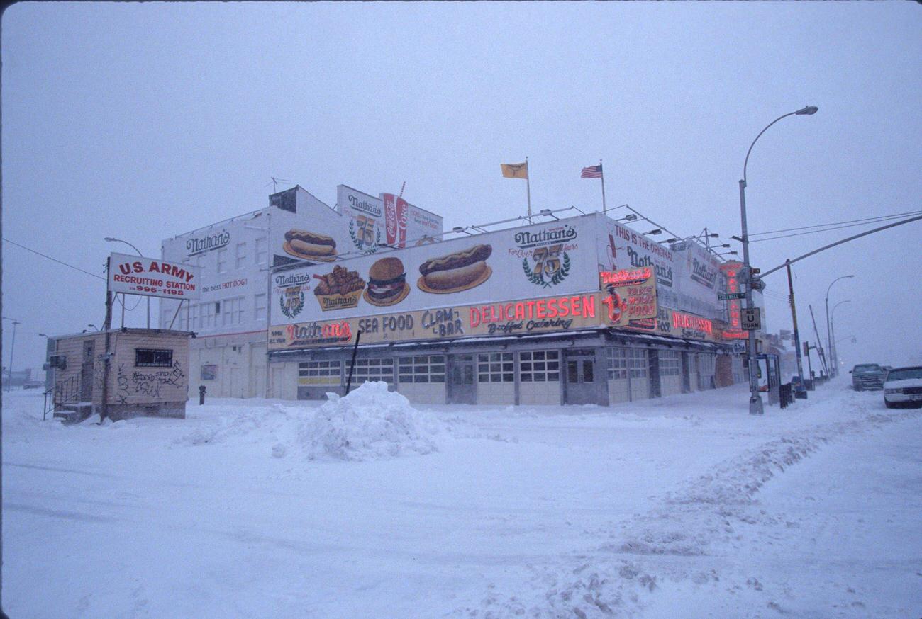 Snowstorm Blankets Coney Island In Brooklyn, 1993