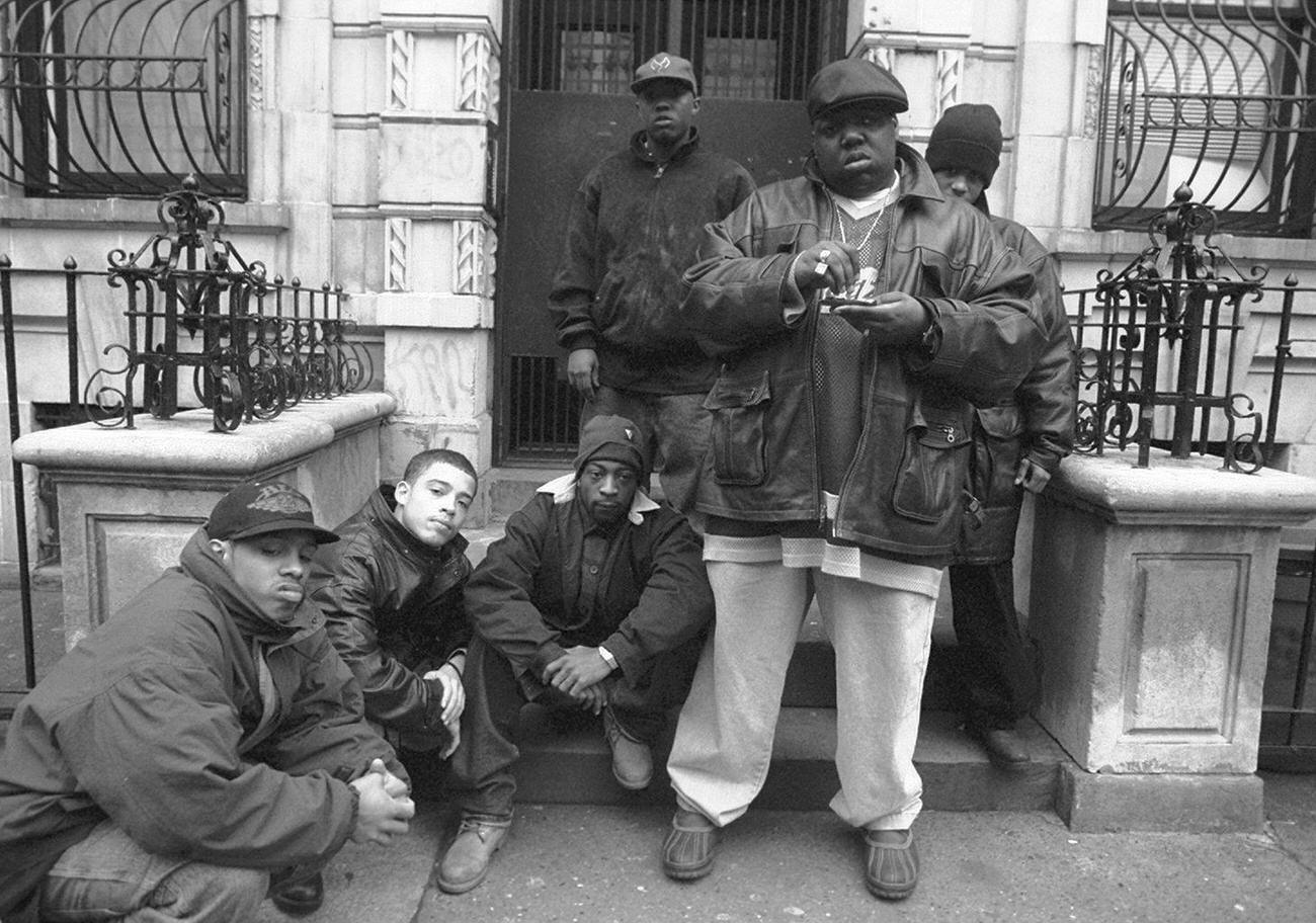 Notorious B.i.g. Outside His Mother'S House In Brooklyn