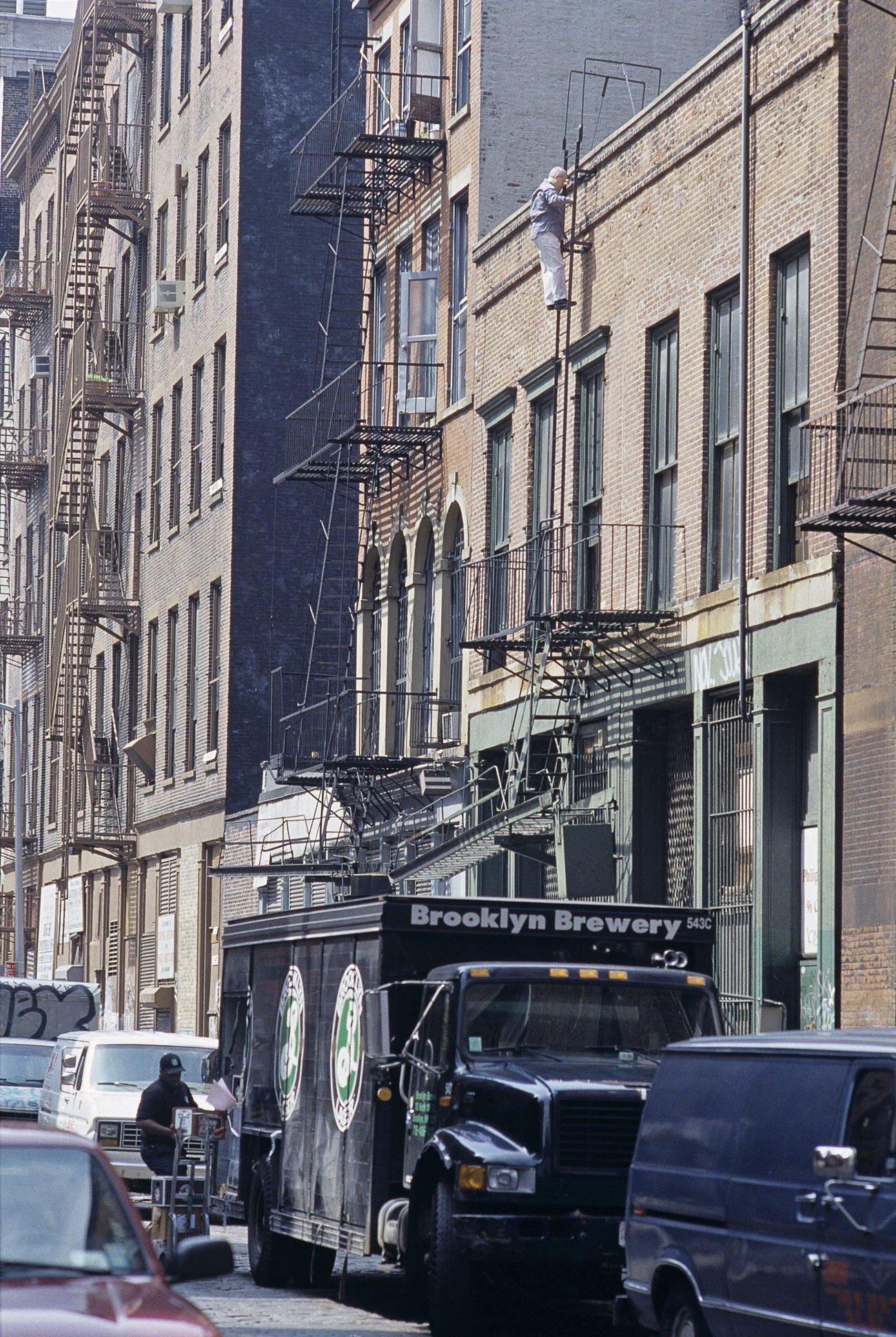 Brooklyn Brewery Truck Parked On Street, 1990S