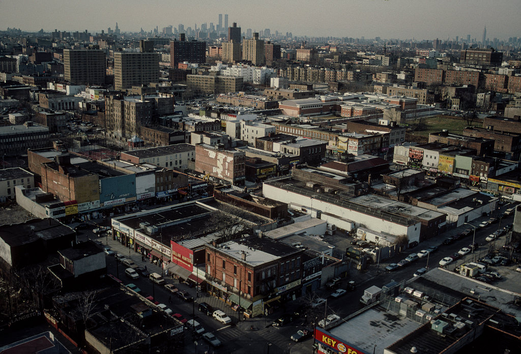 View From The Roof Of Marcus Garvey Houses At 317 Sutter Ave., Toward Rockaway Ave., Brooklyn, 1998.