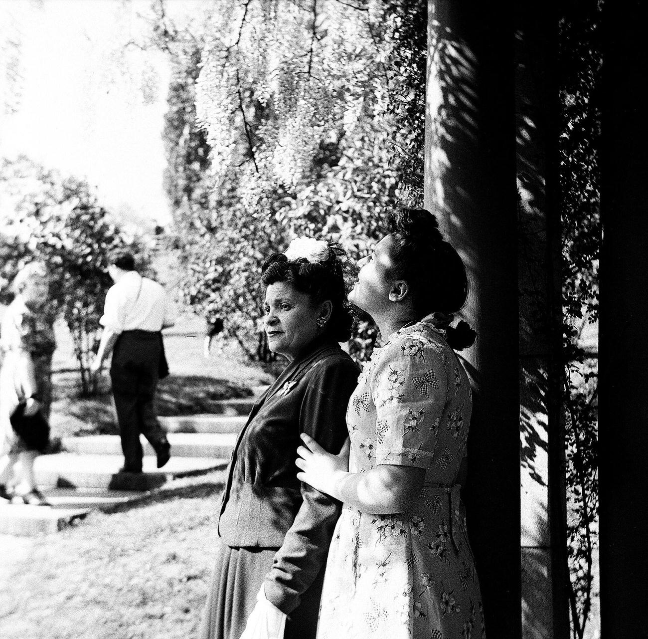 Ida Alman And Woman In Brooklyn Botanic Garden, 1944