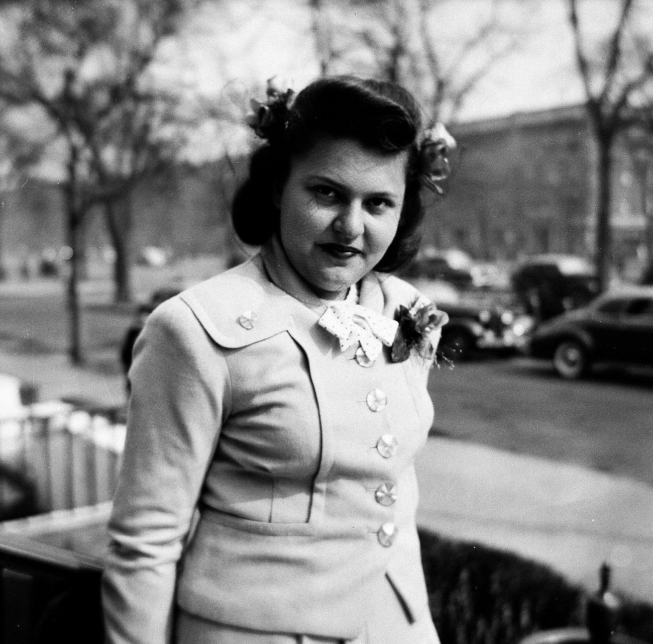 Woman Posing Outdoors, 1944