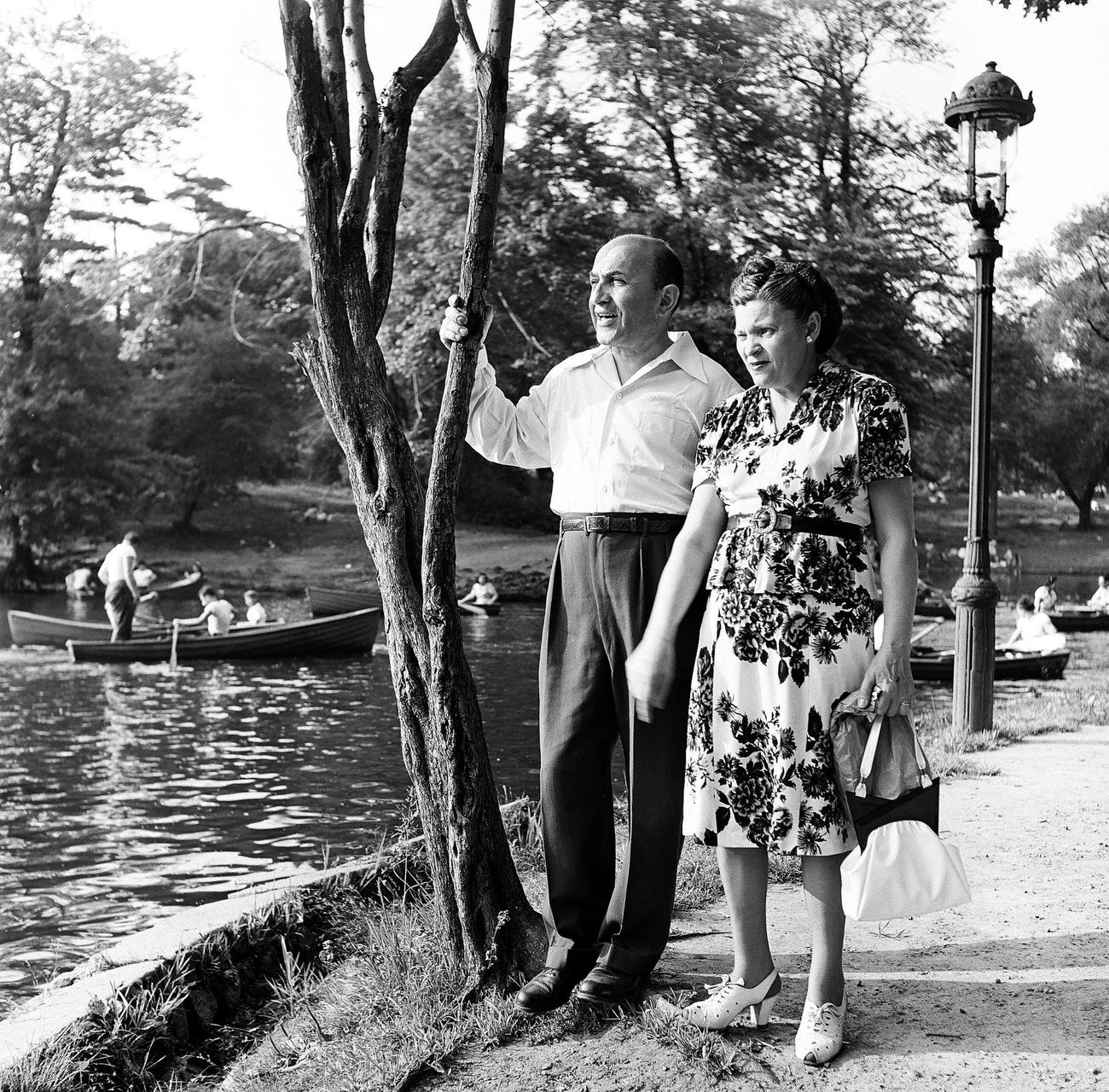 Portrait Of Adolf And Ida Schlussel In A Park, 1945