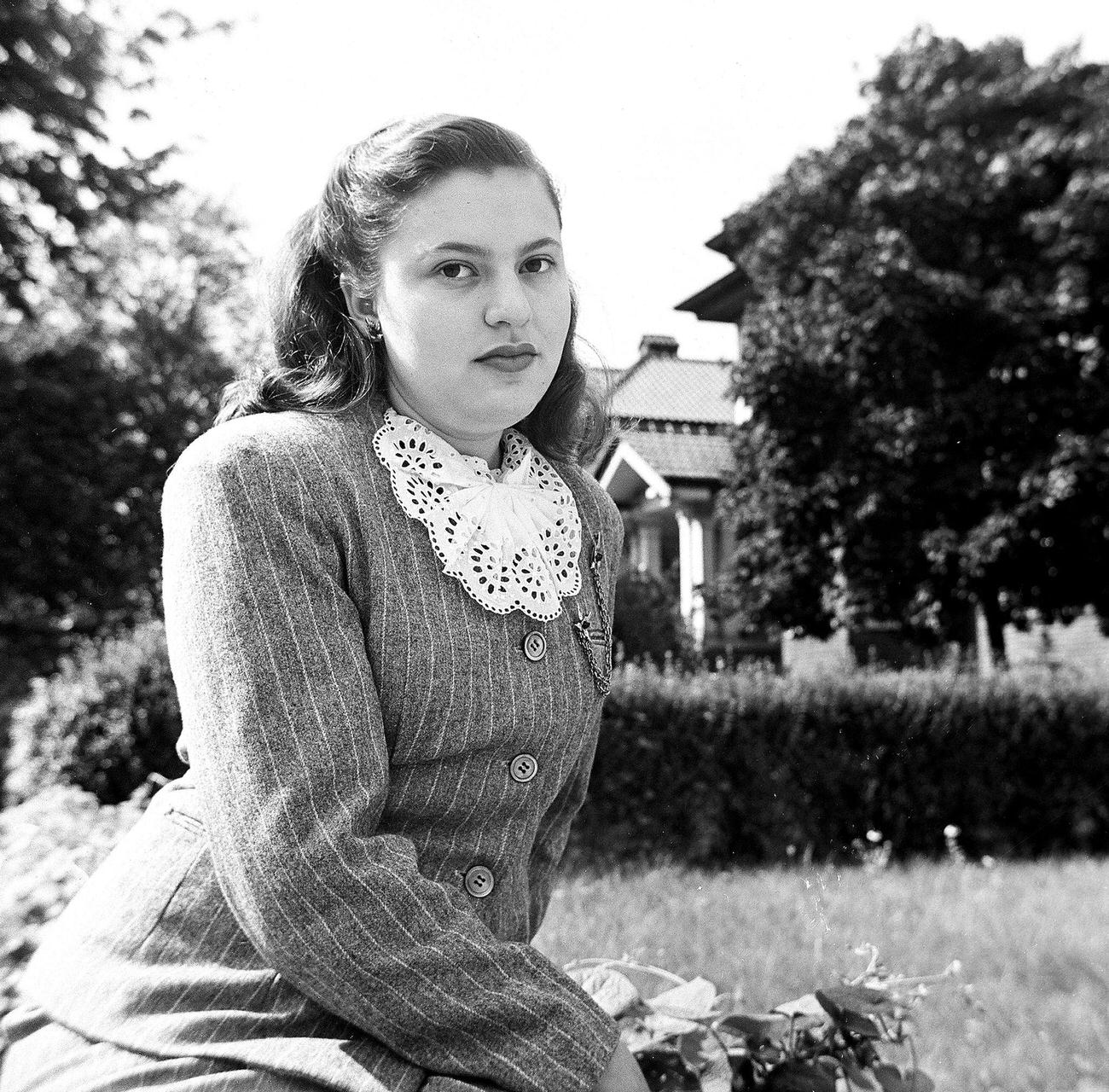 Woman Posing Outdoors, 1945