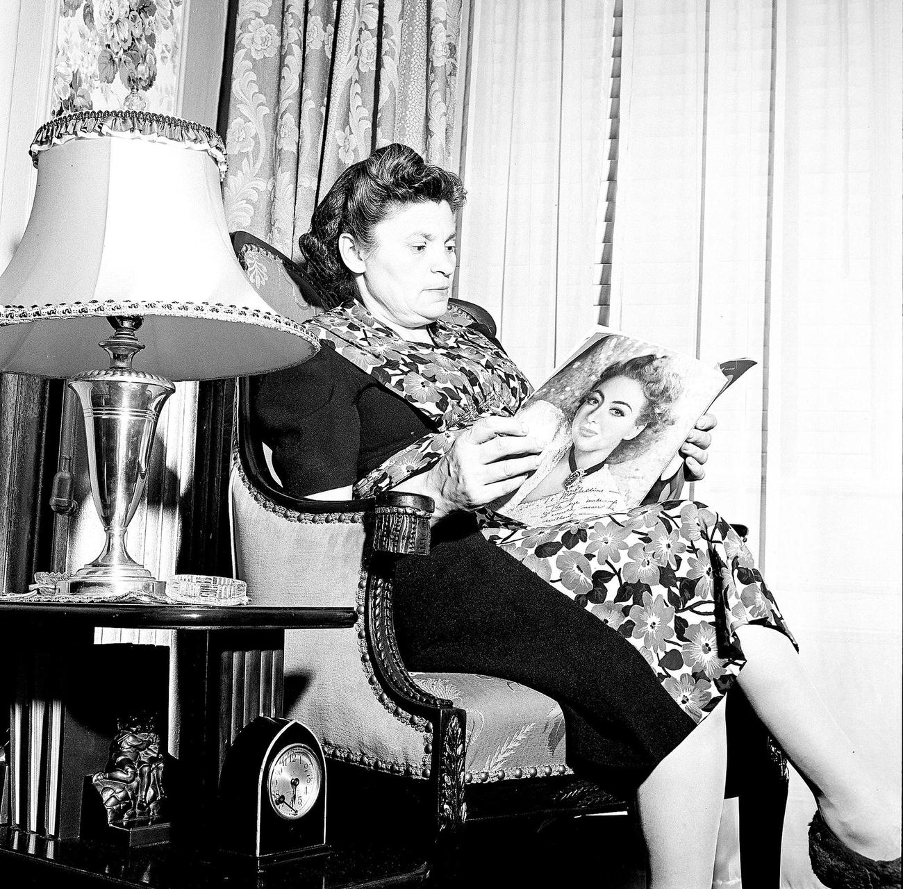 Woman Reading Magazine At Home, 1948