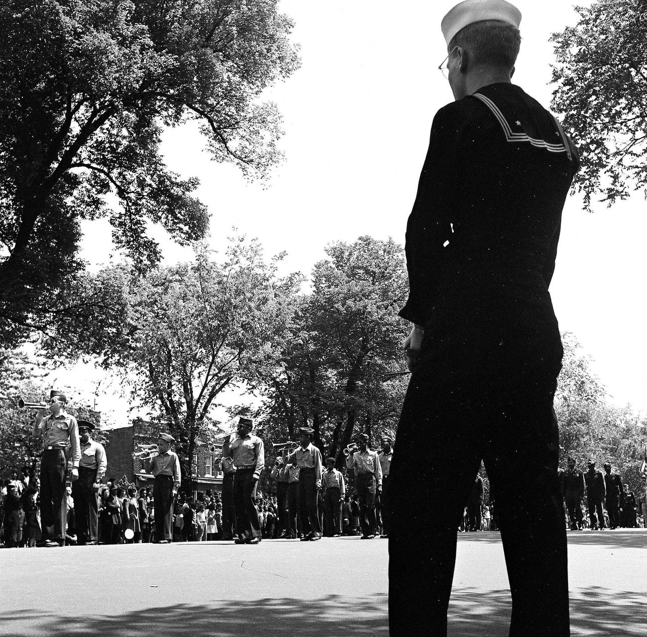 Sailor Watching Military Parade, 1948