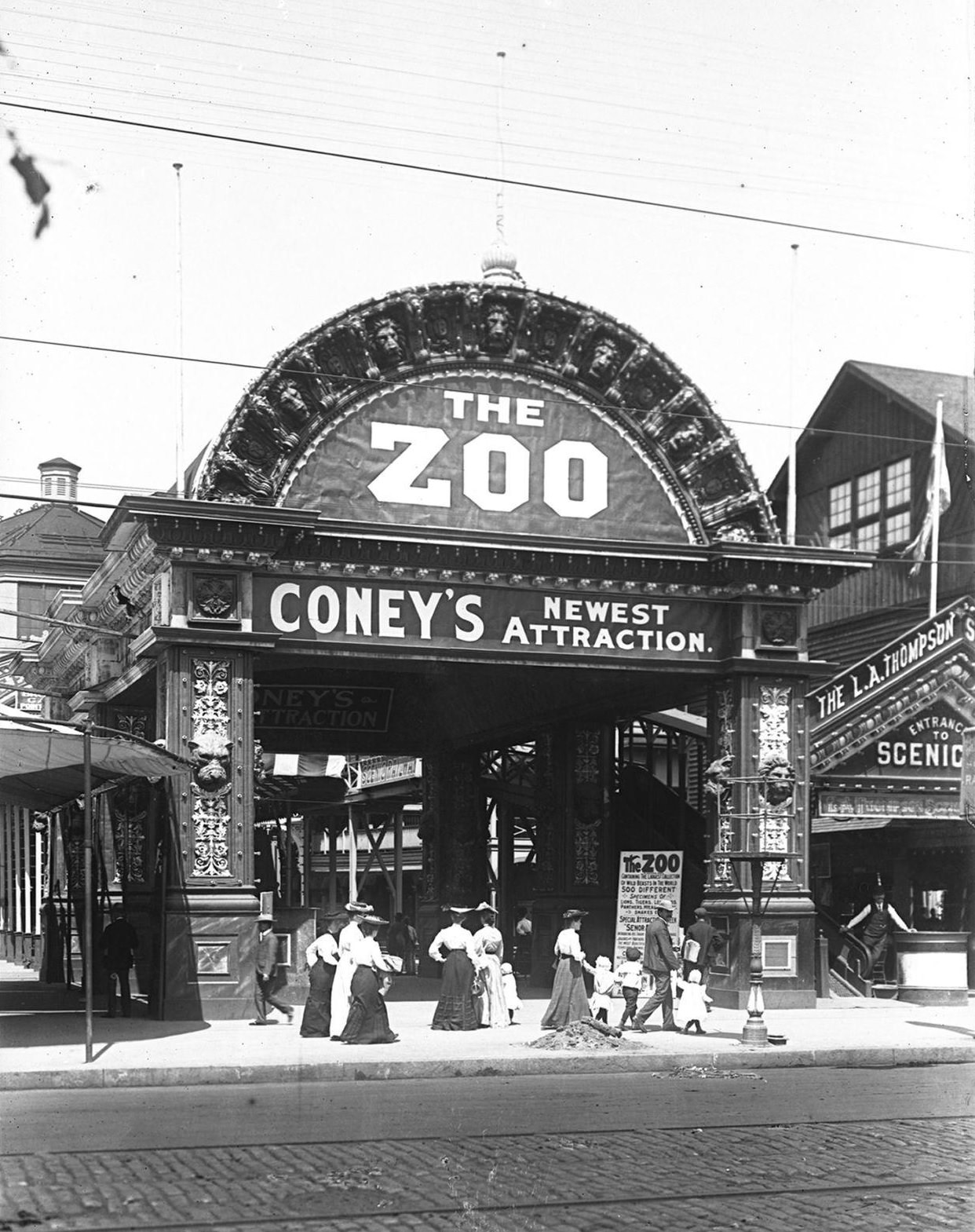 Zoo Entrance In Coney Island, Late 1890S